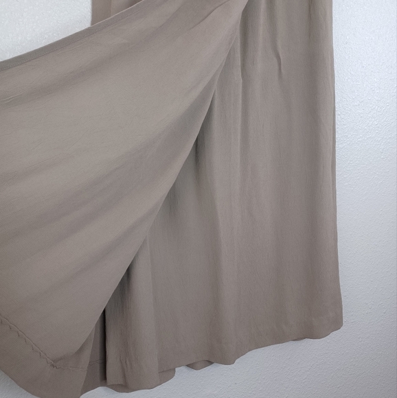 Eileen Fisher Lagenlook Neutral Wrap Midi Skirt - Picture 5 of 15